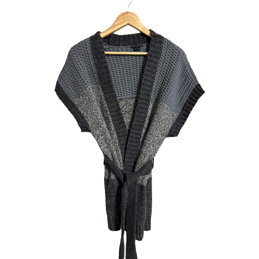 Theory Short Sleeve Belted Cardigan Sweater Medium